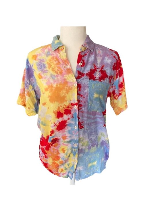H&M Tops - H&M Womens Light Weight Tie-Dye Button Front Shirt-Small-GUC